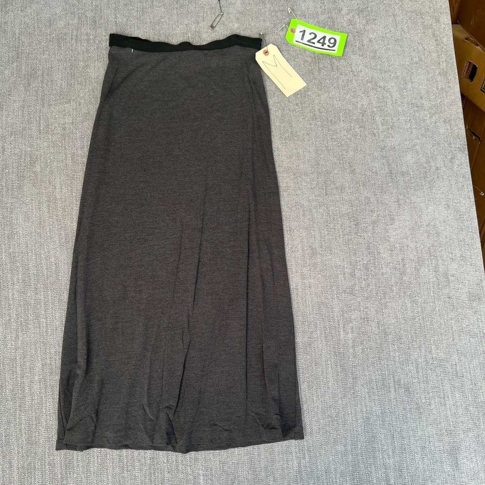 Laundry by Shelli Segal Maxi Skirt Womens Petite PM Gray Stretch Elastic Waist